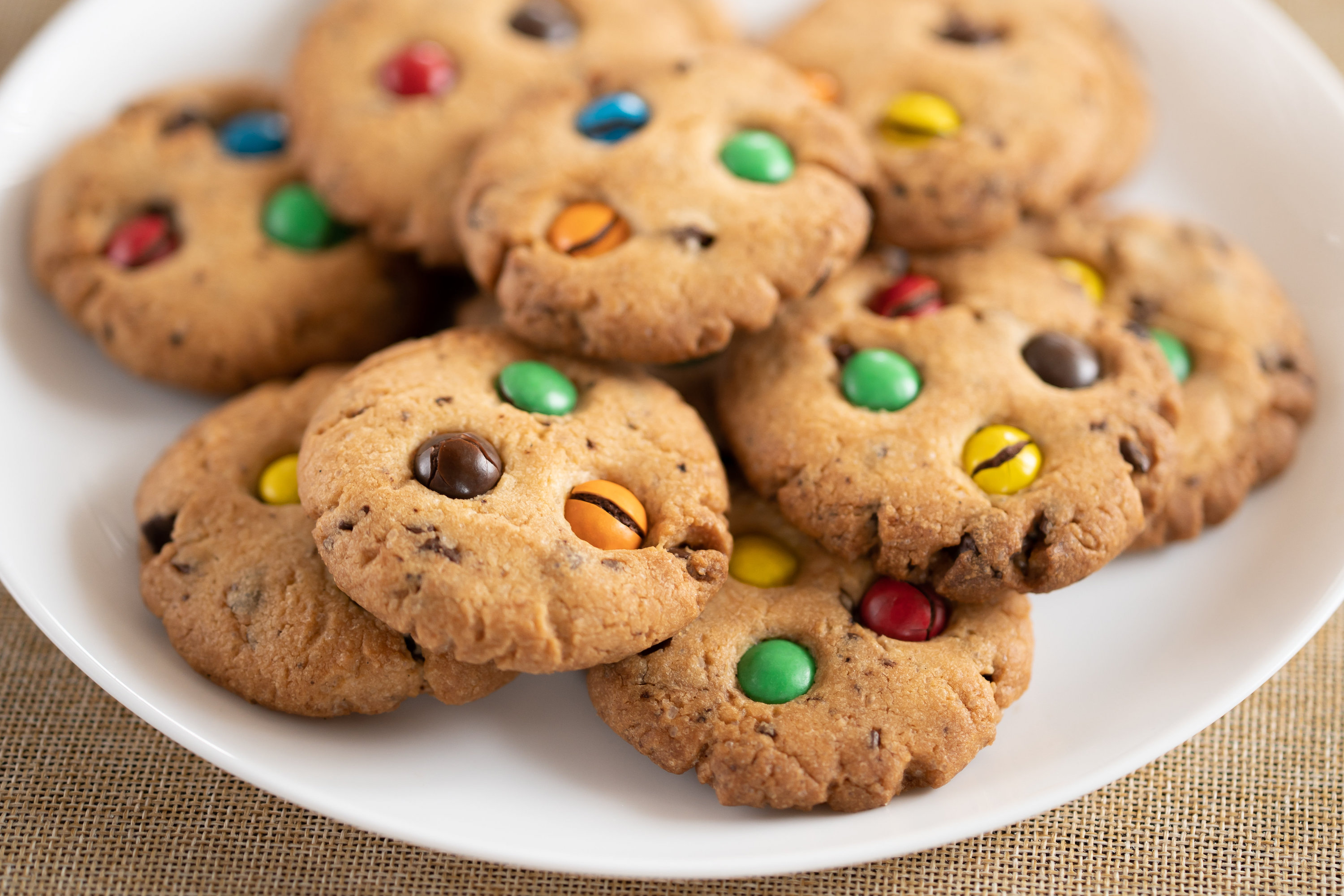 Cookies,With,Colorfu,M,And,Ms,Chocolates,Close-up,On,A