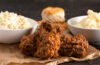 Homestyle Meal of Fried Chicken Mashed Potatoes Coleslaw and Buttermilk Biscuits